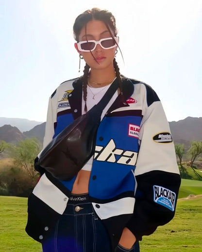 Black Air Blue Racing Jacket - Warmsouls