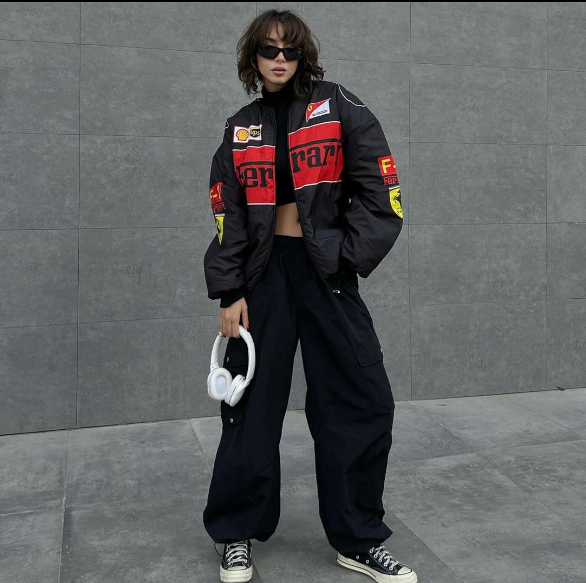 Ferrari F1 Racing Black Jacket - Warmsouls