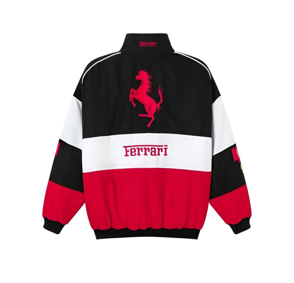 Ferrari f1 White Racer Jacket - Warmsouls