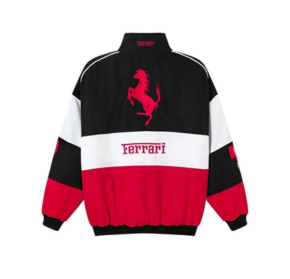 Ferrari f1 White Racer Jacket - Warmsouls