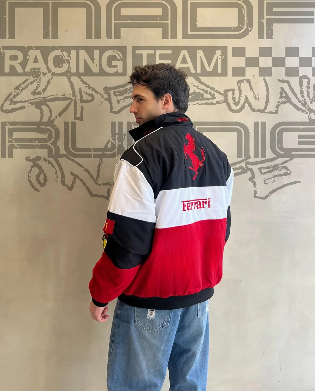 Black and Red F1 Ferrari jacket