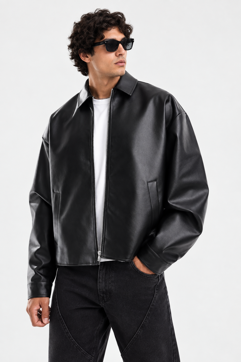BLACK LEATHER JACKET FOR MEN