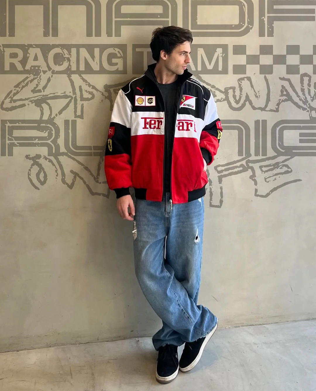 Black and Red F1 Ferrari jacket