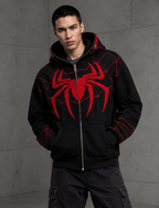 BLACK RED SPIDER HOODIE